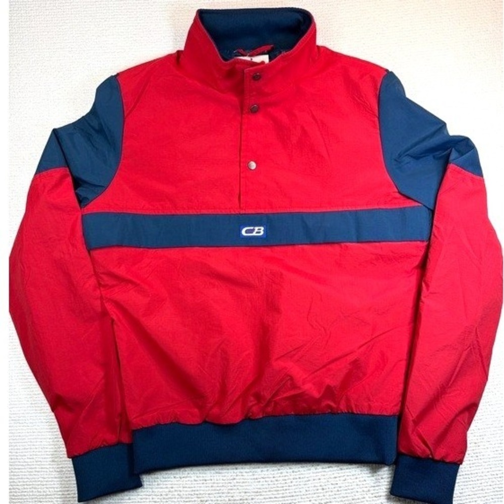 CB Sports Women's Red Blue Colorblock Pullover Windbreaker Gorpcore New Size SM